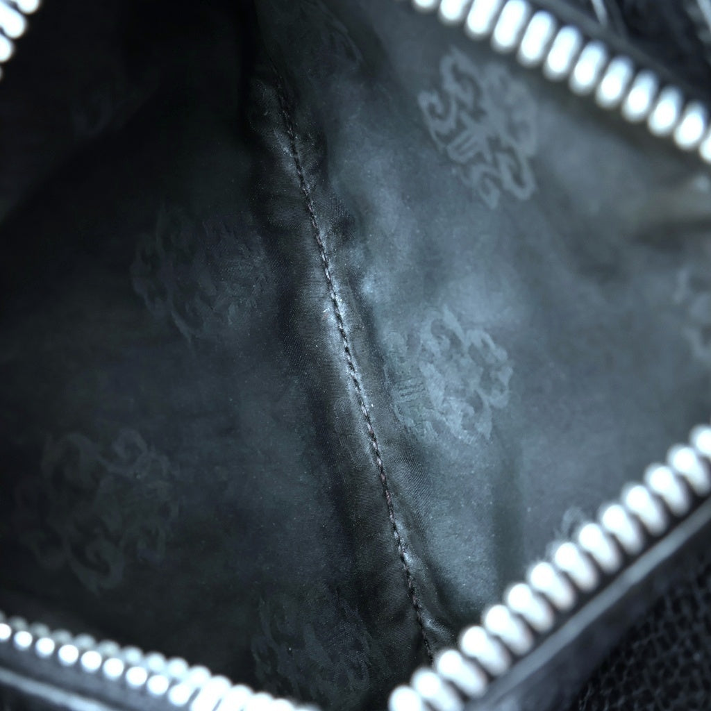CHROME HEARTS(クロムハーツ) REC F ZIP ダブル フレアニー ラウンドジップ レザー ロングウォレット ブラック ‐