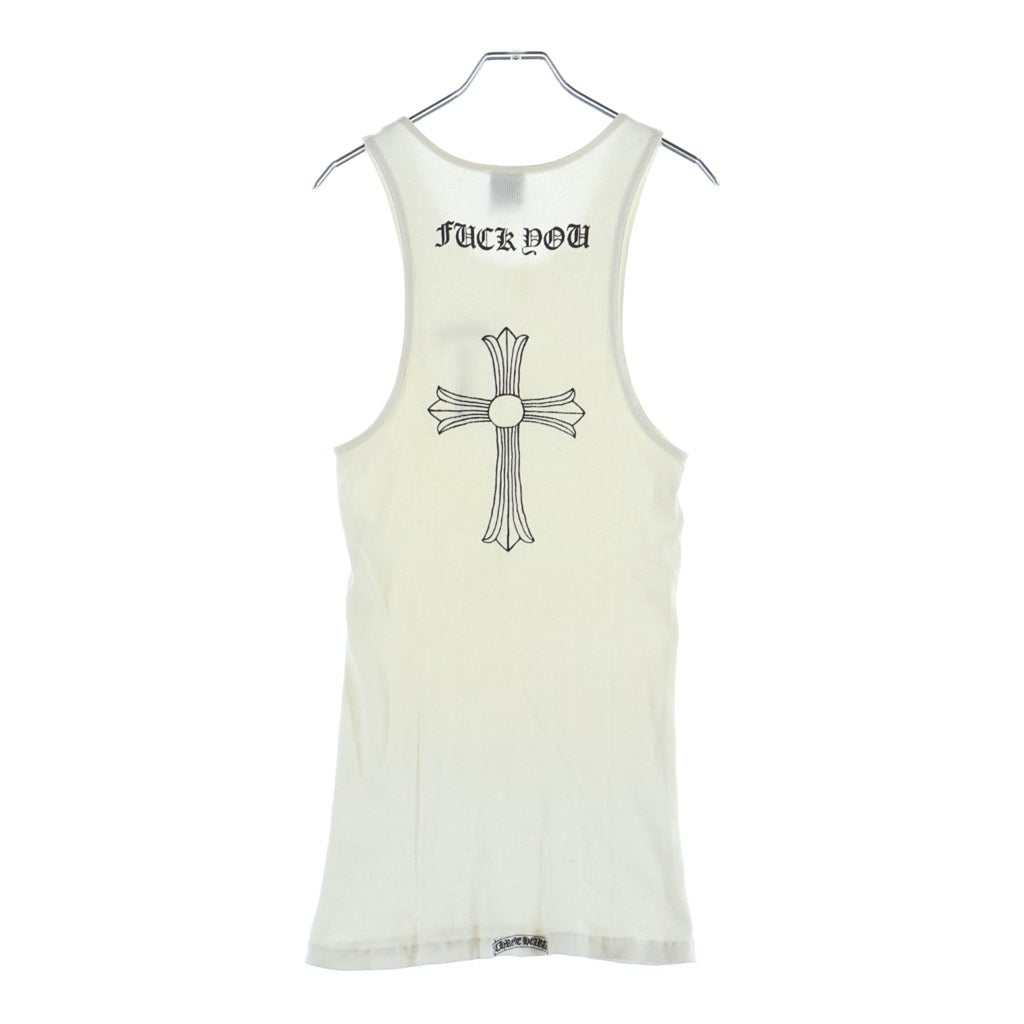 CHROME HEARTS(クロムハーツ) RIB TANK 英字プリントタンクトップ ホワイト ‐
