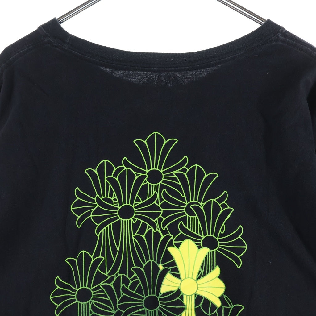 CHROME HEARTS(クロムハーツ) Back Cemetery CH L/S バックセメタリークロス 長袖Tシャツ カットソー ブラック/グリーン -