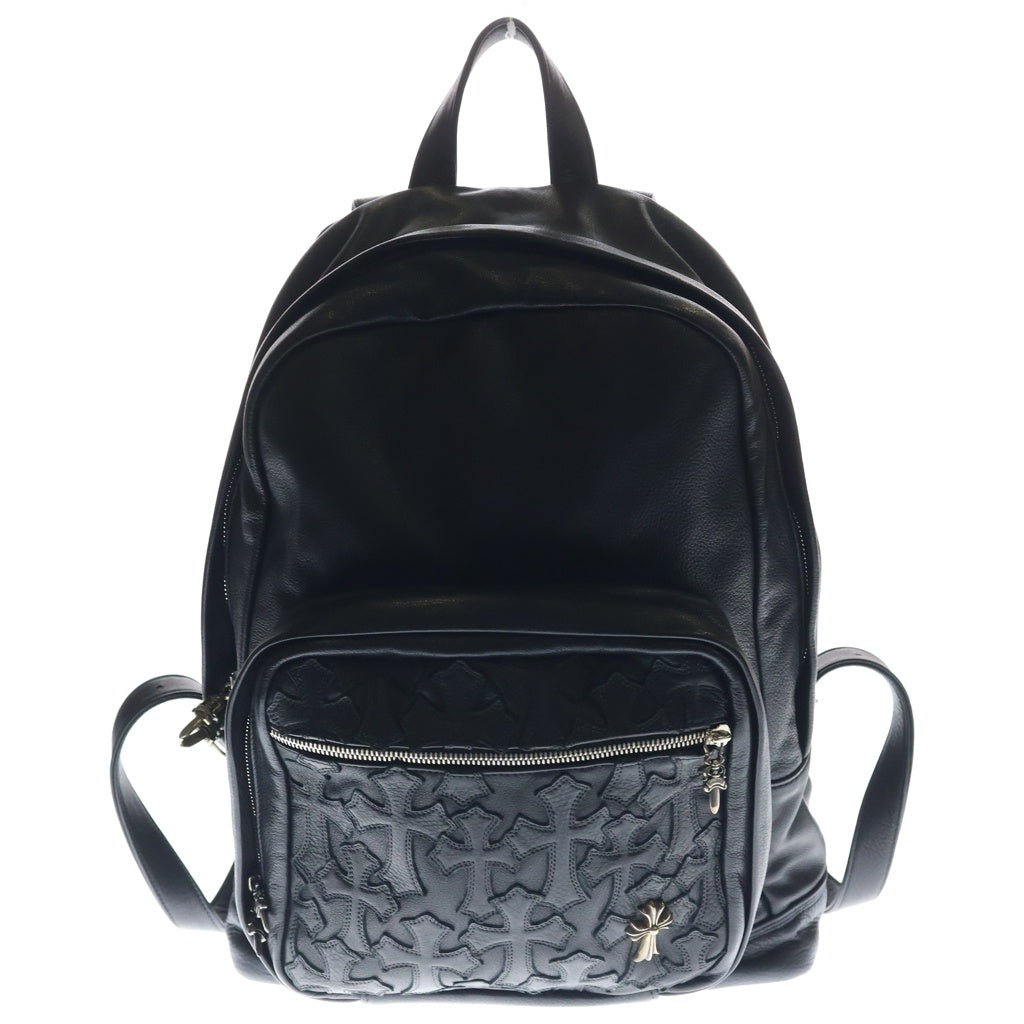 CHROME HEARTS(クロムハーツ) 7TH GRADE セメタリークロスパッチレザーリュック ブラック/シルバー ‐