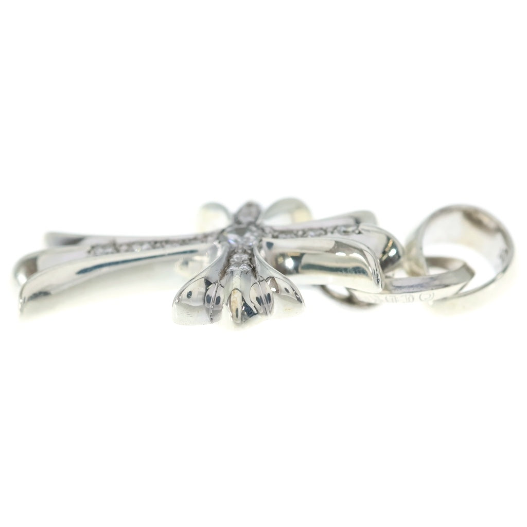 CHROME HEARTS(クロムハーツ) CH CRS SML W/BALE P/D/スモールCHクロスベイル PAVEダイヤ/Wベイル/シルバーネックレストップ -