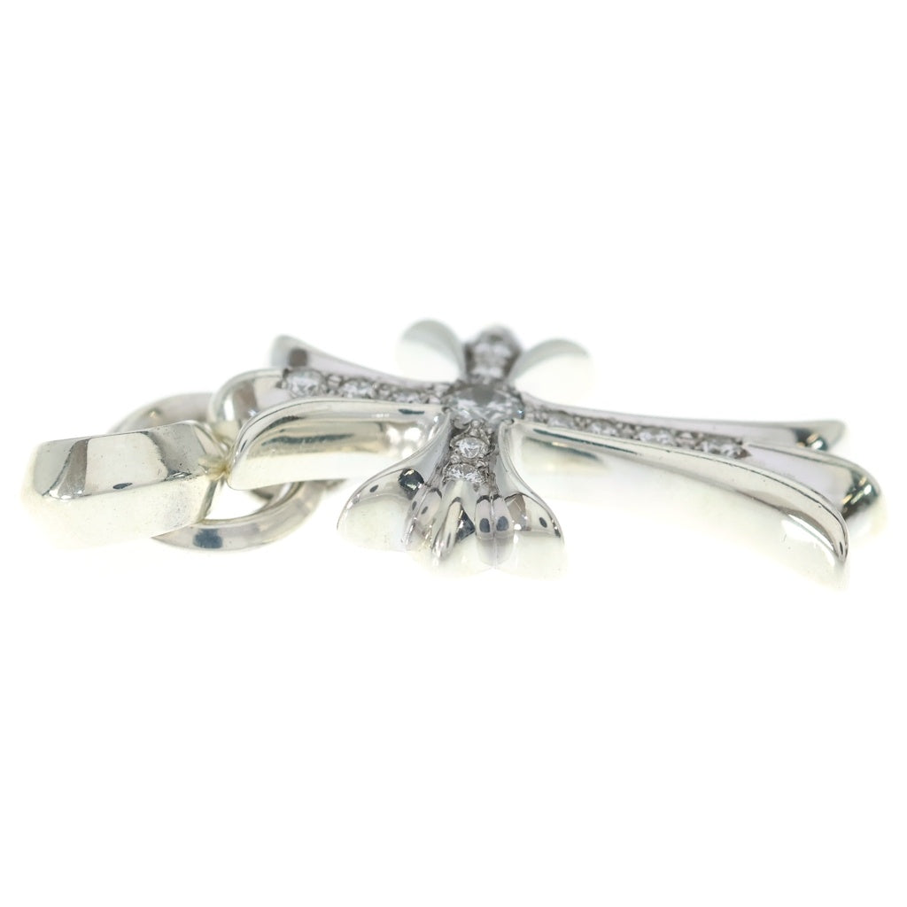 CHROME HEARTS(クロムハーツ) CH CRS SML W/BALE P/D/スモールCHクロスベイル PAVEダイヤ/Wベイル/シルバーネックレストップ -