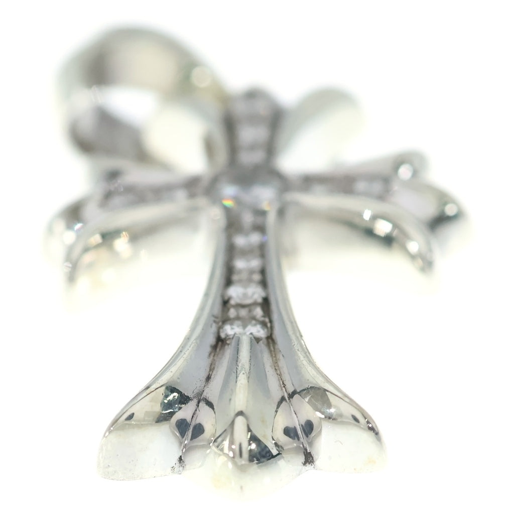 CHROME HEARTS(クロムハーツ) CH CRS SML W/BALE P/D/スモールCHクロスベイル PAVEダイヤ/Wベイル/シルバーネックレストップ -