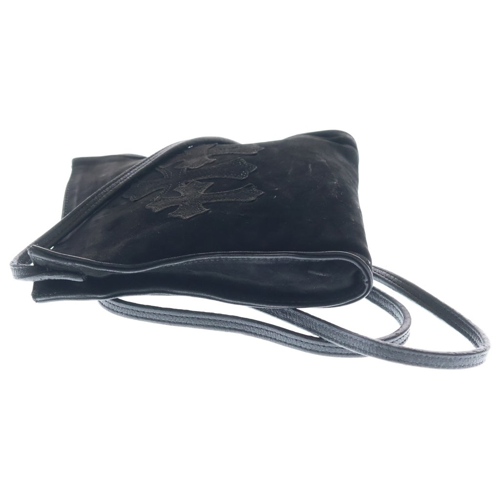 CHROME HEARTS(クロムハーツ) SQ PKT 3CEME CRS スクエアポケット 3クロスパッチスエードショルダーバッグ