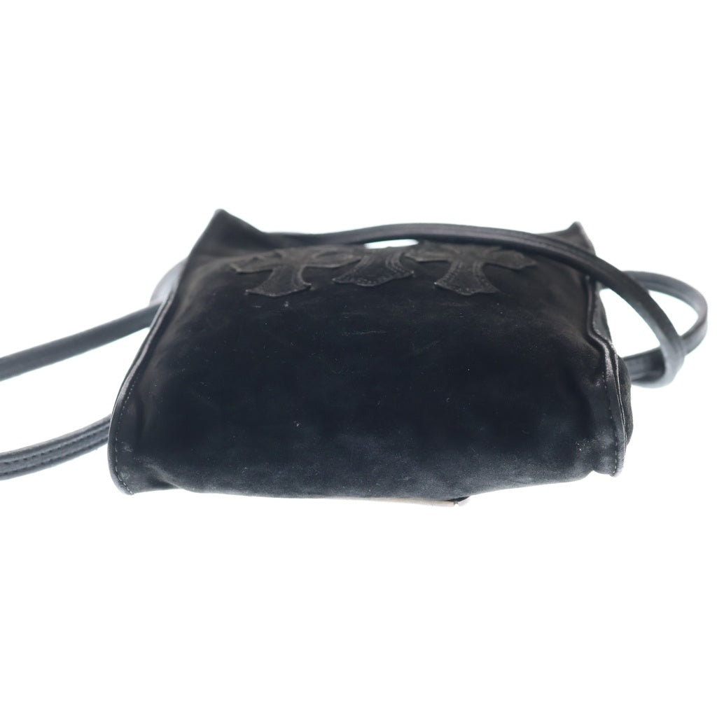 CHROME HEARTS(クロムハーツ) SQ PKT 3CEME CRS スクエアポケット 3クロスパッチスエードショルダーバッグ