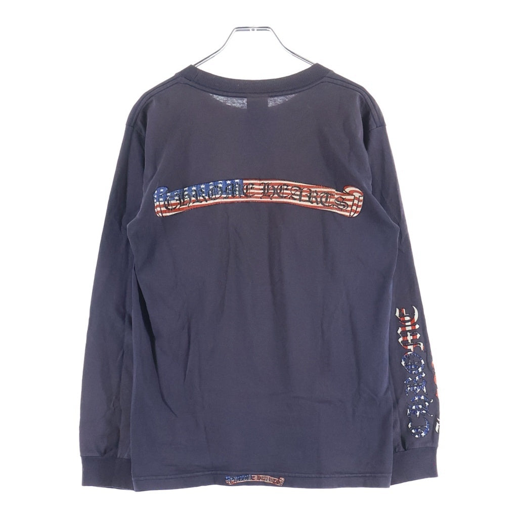 CHROME HEARTS(クロムハーツ) OLD L/S オールド バックアメリカンフラグスクロールラベルプリント 長袖Tシャツカットソー