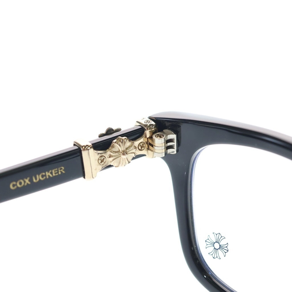 CHROME HEARTS(クロムハーツ) 18KGP COX UCKER P DIA CHクロステンプルPAVEダイヤウェリントン眼鏡 ブラック/ゴールド -