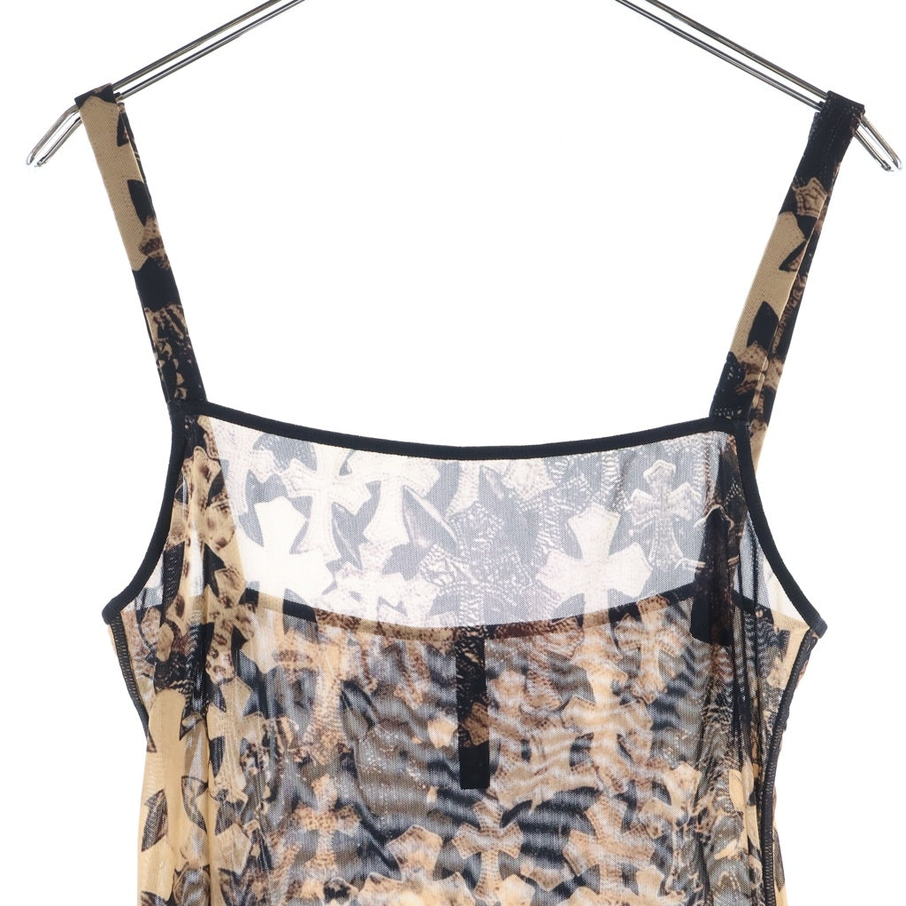 CHROME HEARTS(クロムハーツ) SHEER MESH DRESS セメタリー総柄シアーワンピース ‐ レディース