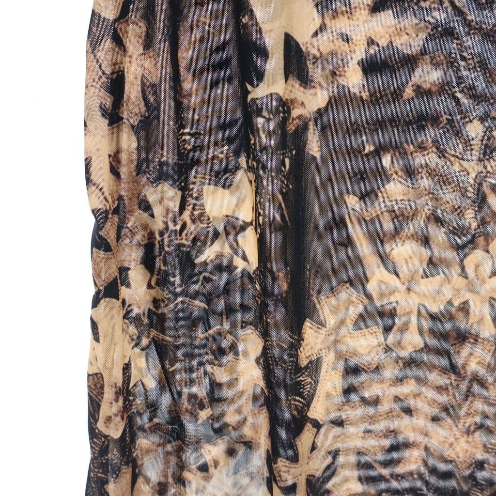 CHROME HEARTS(クロムハーツ) SHEER MESH DRESS セメタリー総柄シアーワンピース ‐ レディース