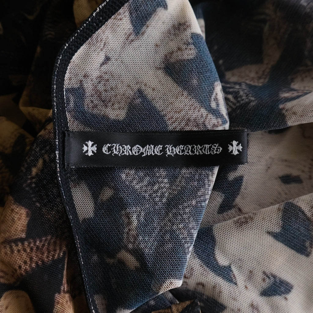 CHROME HEARTS(クロムハーツ) SHEER MESH DRESS セメタリー総柄シアーワンピース ‐ レディース