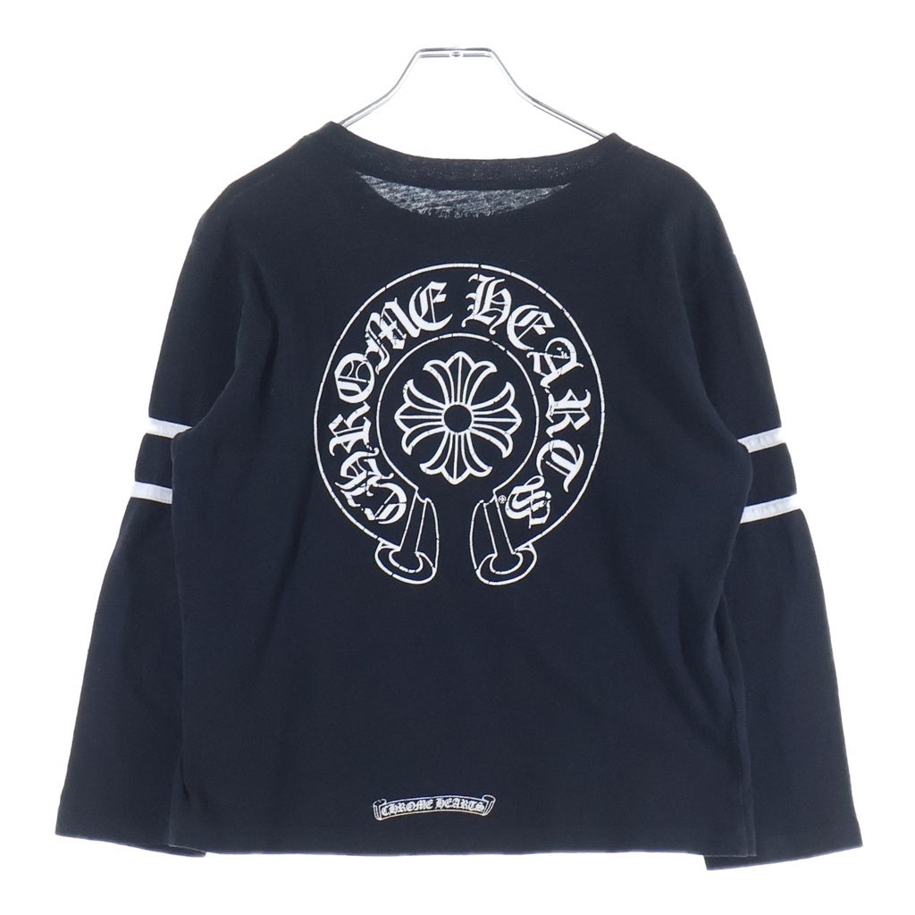 CHROME HEARTS(クロムハーツ) 33 Horseshoe Long Sleeve Tee ホースシュープリント長袖カットソー ブラック/ホワイト ‐ レディース