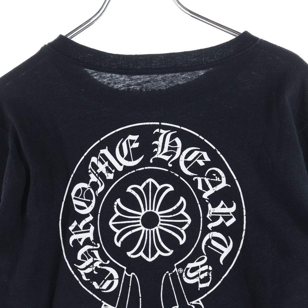 CHROME HEARTS(クロムハーツ) 33 Horseshoe Long Sleeve Tee ホースシュープリント長袖カットソー ブラック/ホワイト ‐ レディース