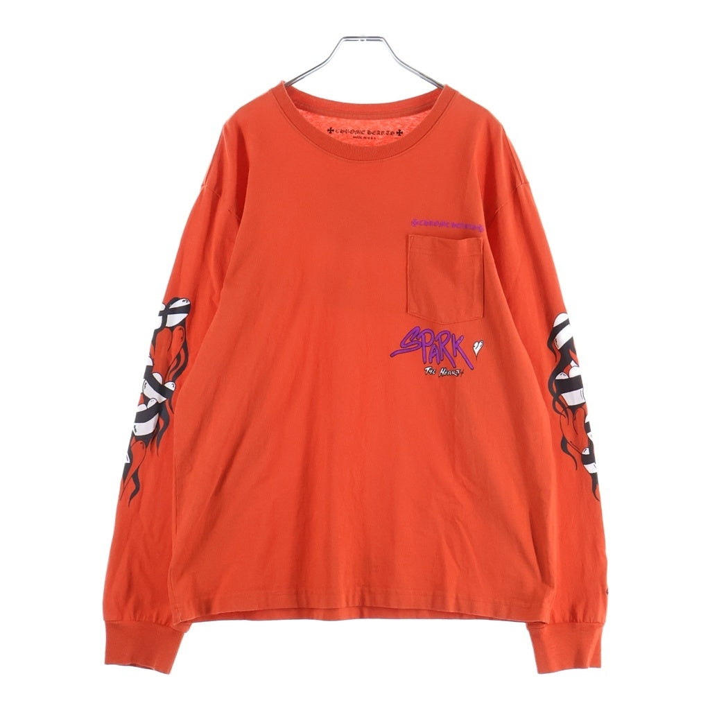 CHROME HEARTS(クロムハーツ) PPO SPARK THE HEART LS MATTY BOYプリント長袖カットソー レッド ‐
