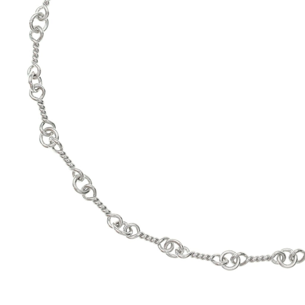 CHROME HEARTS(クロムハーツ) 18KWG NECKCHAIN T18 ツイストチェーン18inch ホワイトゴールドネックレス -