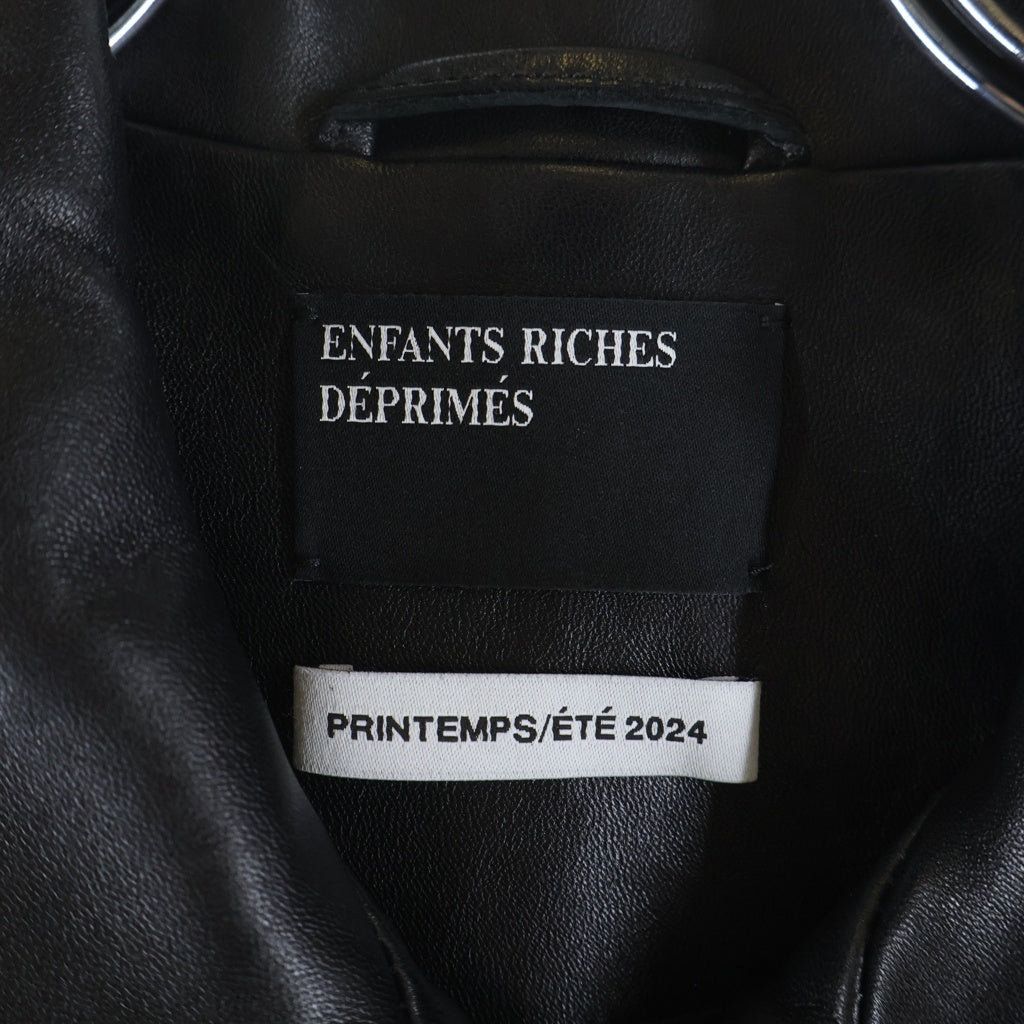 ENFANTS RICHES DEPRIMES(アンファンリッシュデプリメ) Arcane 17 Leather Zio Up Jacket ジップアップ カウレザージャケット ブラッ -