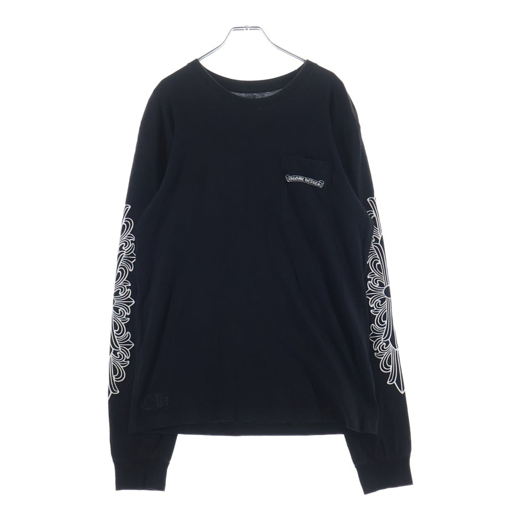 CHROME HEARTS(クロムハーツ) Vine Dagger ヴァインダガー アームフローラル 長袖Tシャツ ロンT ロングスリーブ ホワイト -