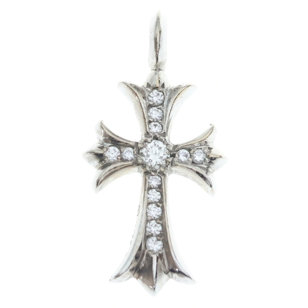 CHROME HEARTS(クロムハーツ) 18KWG TNY CRSF P DMND タイニーファットクロス PAVEダイヤ ペンダント ホワイトゴールドネックレストップ -