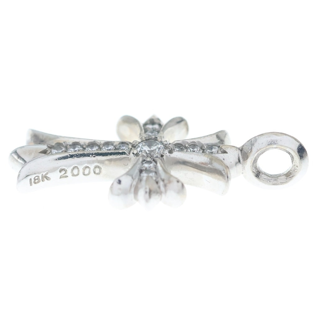 CHROME HEARTS(クロムハーツ) 18KWG TNY CRSF P DMND タイニーファットクロス PAVEダイヤ ペンダント ホワイトゴールドネックレストップ -