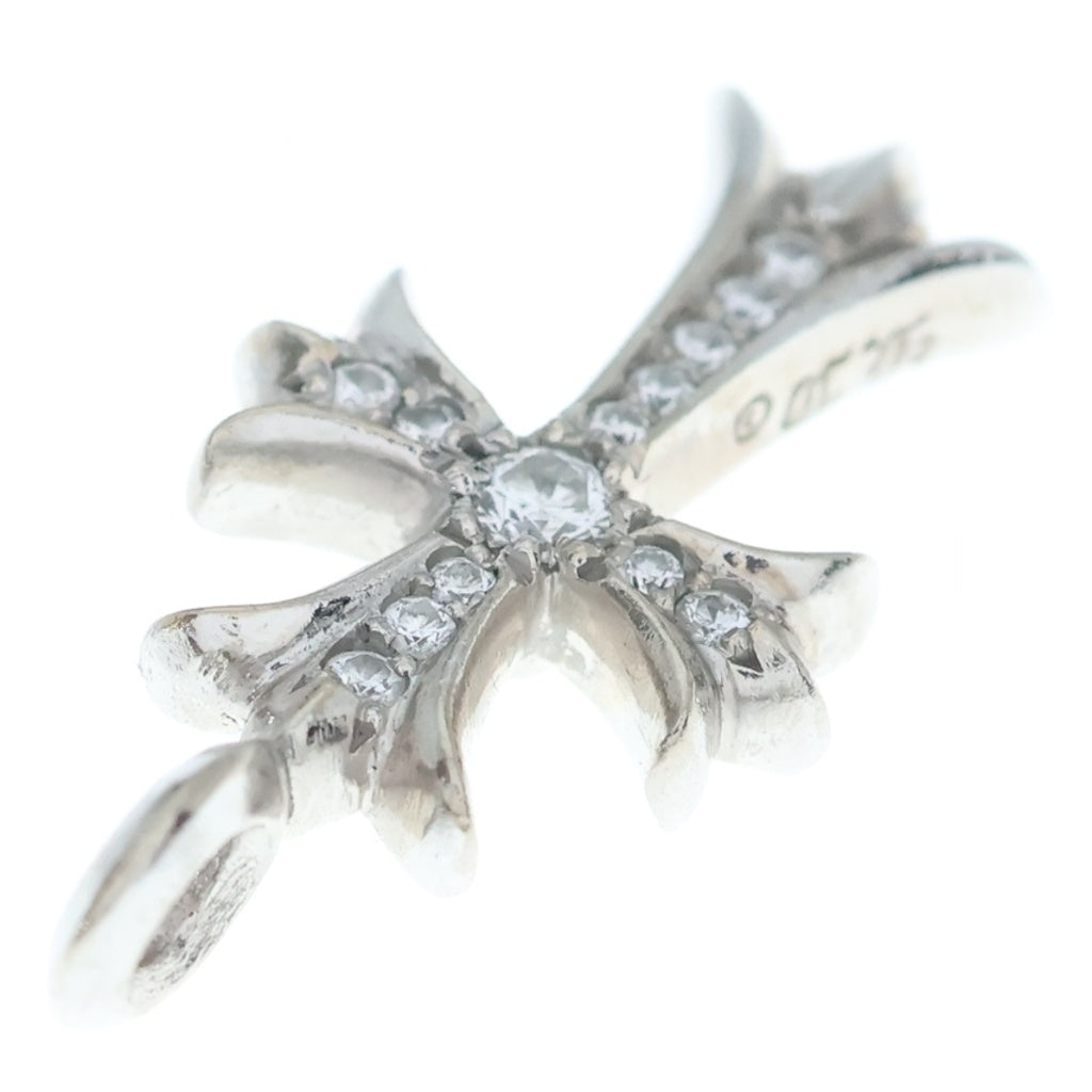 CHROME HEARTS(クロムハーツ) 18KWG TNY CRSF P DMND タイニーファットクロス PAVEダイヤ ペンダント ホワイトゴールドネックレストップ -
