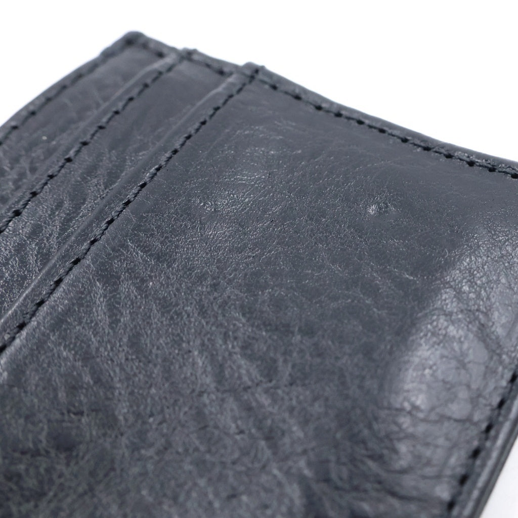 CHROME HEARTS(クロムハーツ) DOUBLE SIDE ダブルサイド レザーカードケース ブラック/シルバー
