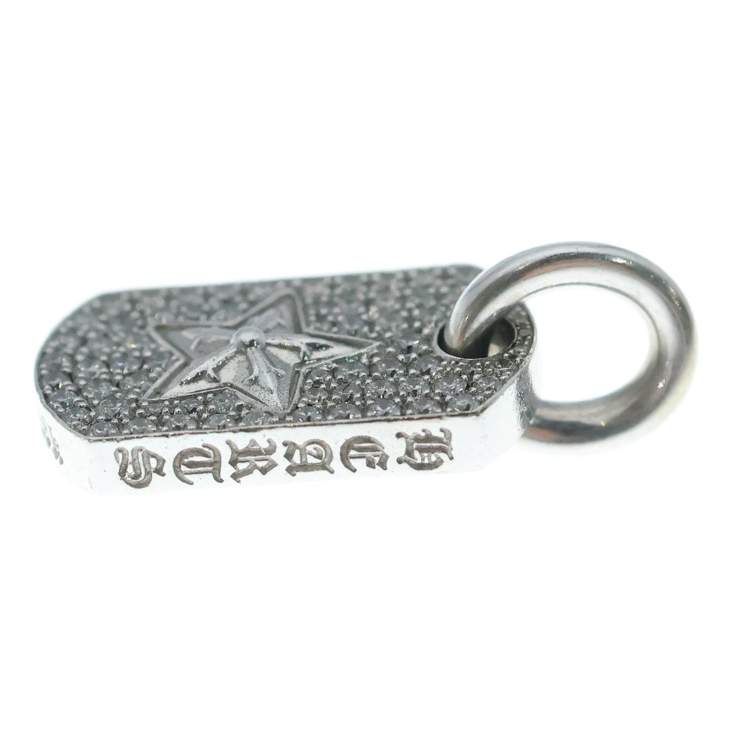 CHROME HEARTS(クロムハーツ) 18K DT TNY CO STAR P D タイニースタードッグタグ PAVEダイヤ チャーム ゴールドネックレストップ ‐