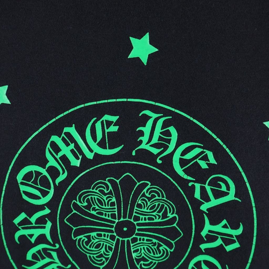 CHROME HEARTS(クロムハーツ) OLD バックCHプラス ホースシュープリント 長袖Tシャツカットソー ブラック/グリーン