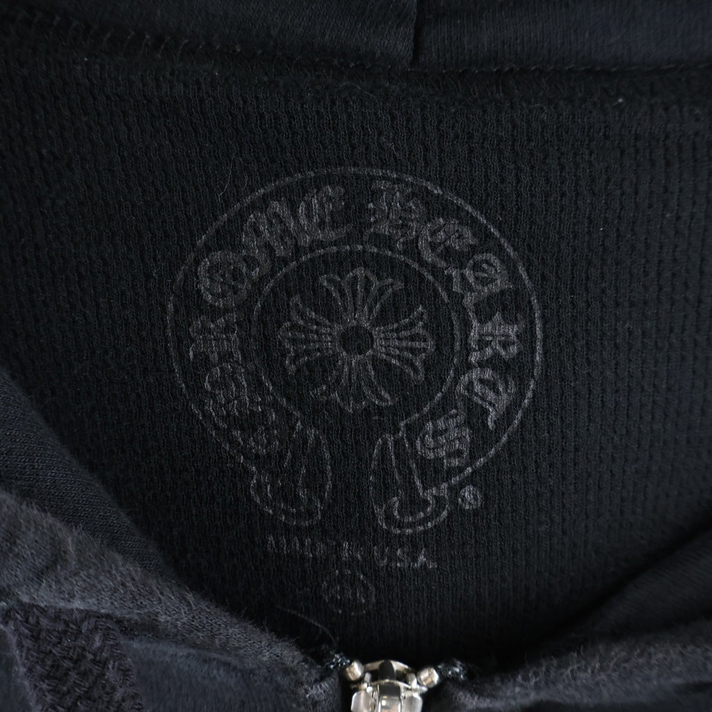 CHROME HEARTS(クロムハーツ) SWTSHRT HD ZIP 袖フローラルホースシュープリント裏地サーマルジップパーカー