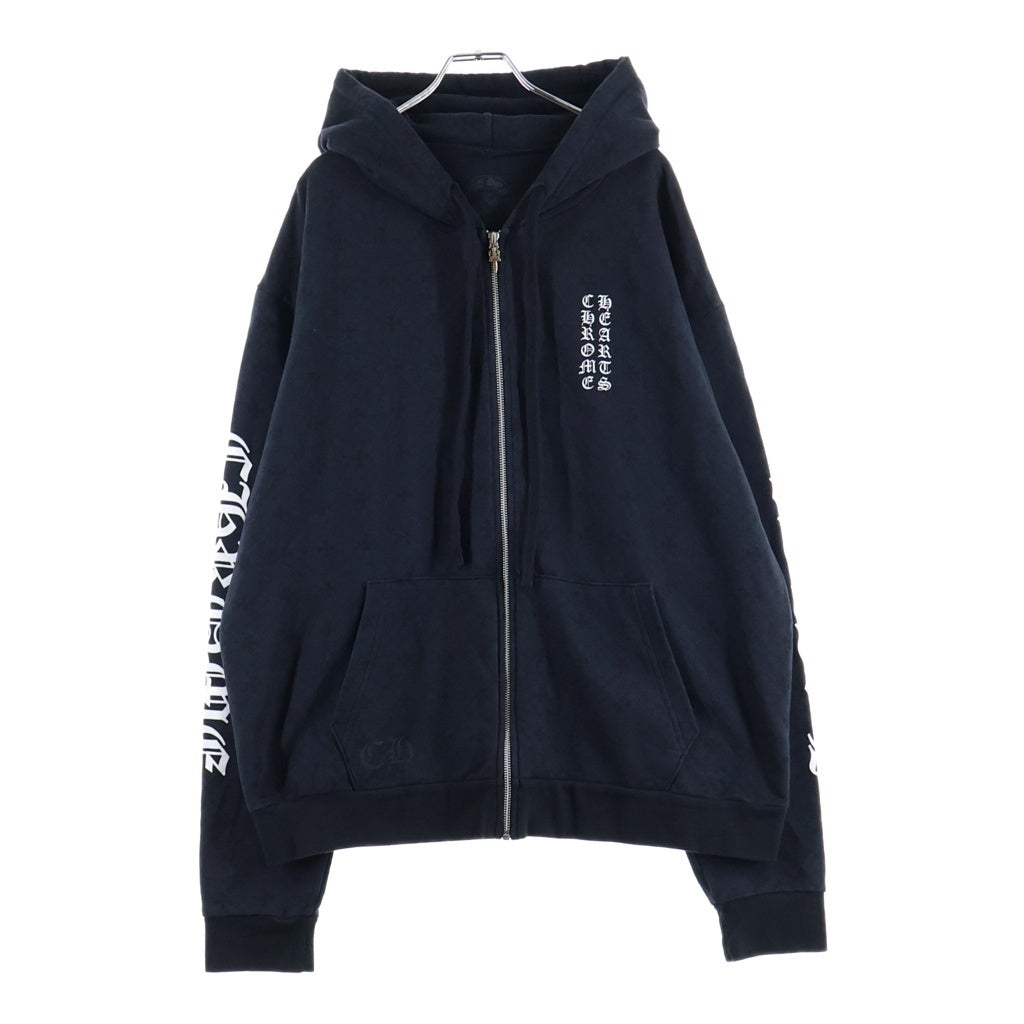 CHROME HEARTS(クロムハーツ) SWTSHRT HD ZIP CHプラス総柄バックホースプリントジップパーカー ブラック