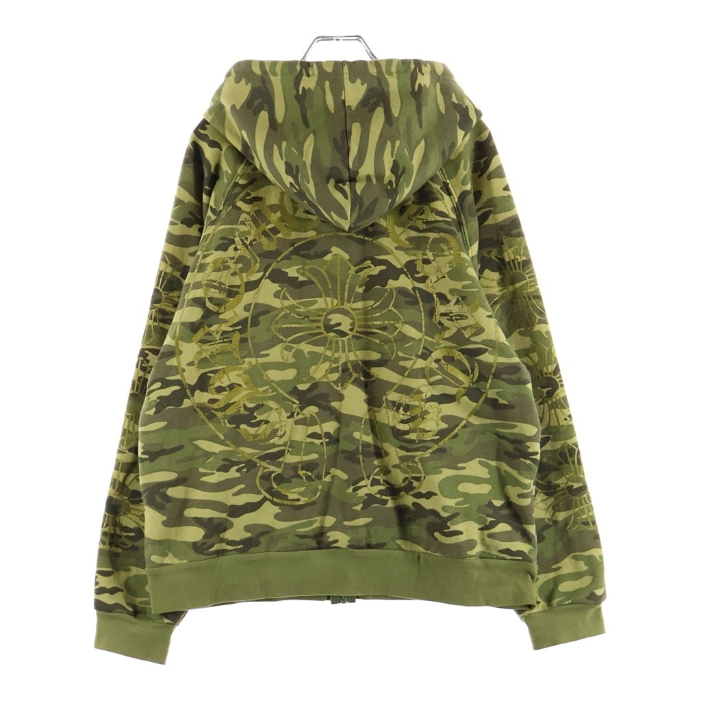 CHROME HEARTS(クロムハーツ) CH Plus Gold Horseshoe Print Zip Hoodie CHプラス ゴールド ホースシュー プリント カモフラ