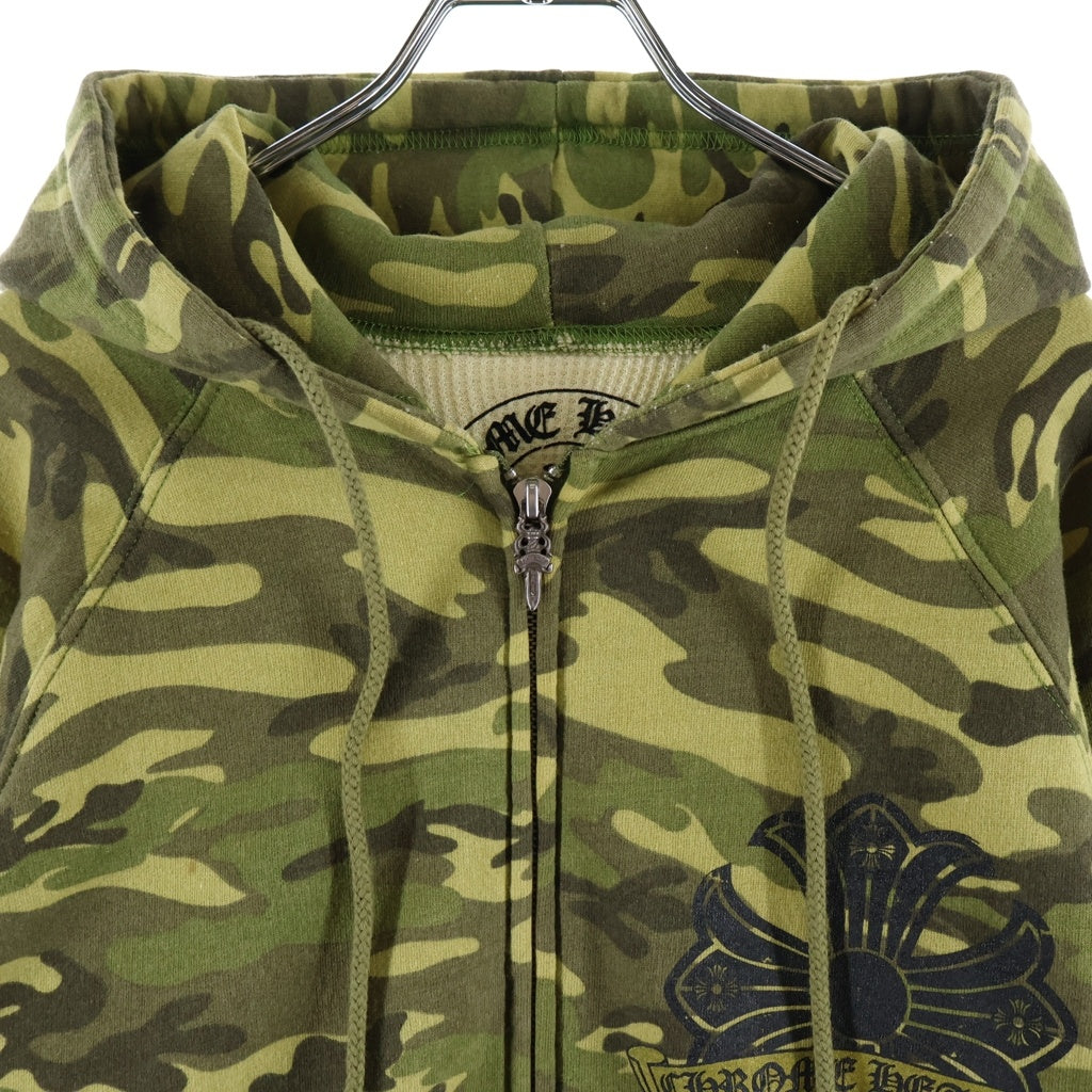 CHROME HEARTS(クロムハーツ) CH Plus Gold Horseshoe Print Zip Hoodie CHプラス ゴールド ホースシュー プリント カモフラ