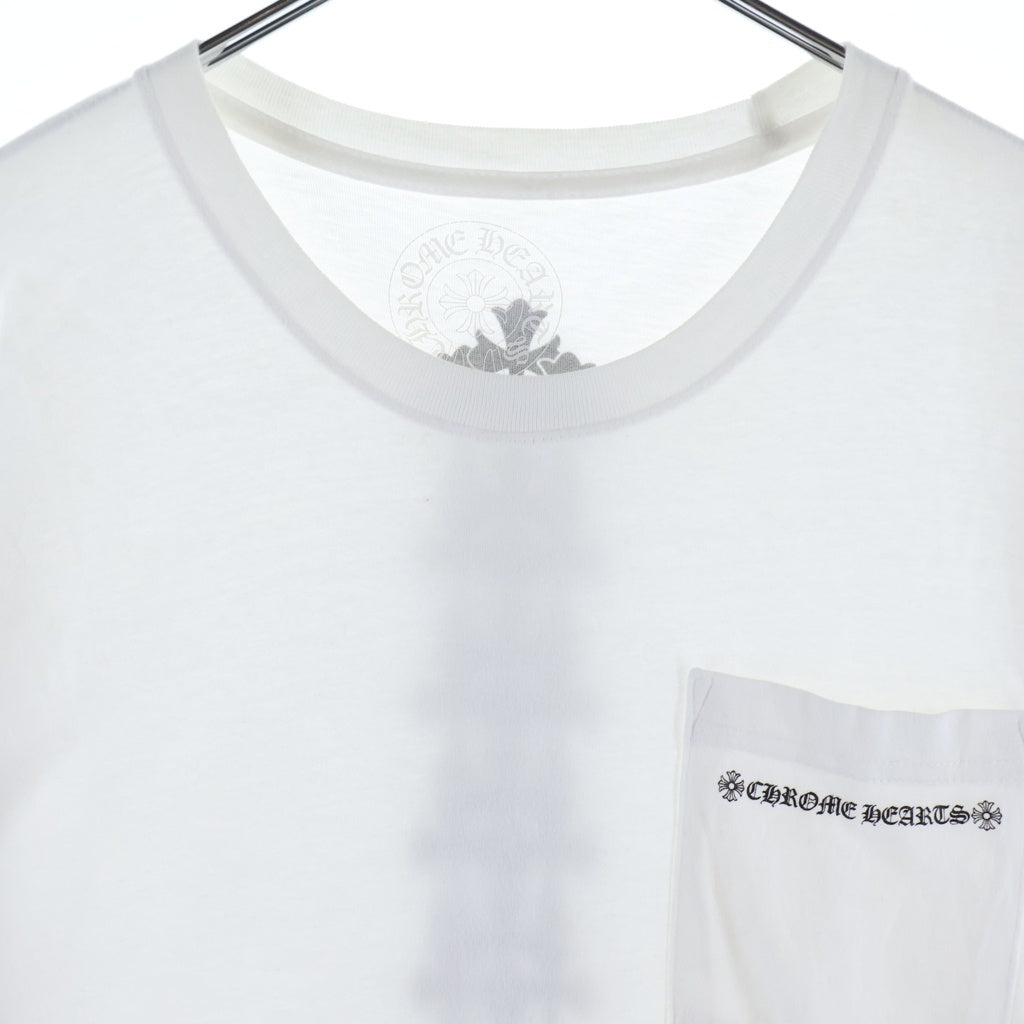 CHROME HEARTS(クロムハーツ) Cemetery Cross Tire Track Tee バックセメタリークロス タイヤトラック プリントTシャツ 半袖カットソー ホワイト