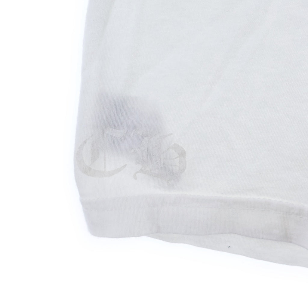 CHROME HEARTS(クロムハーツ) Cemetery Cross Tire Track Tee バックセメタリークロス タイヤトラック プリントTシャツ 半袖カットソー ホワイト