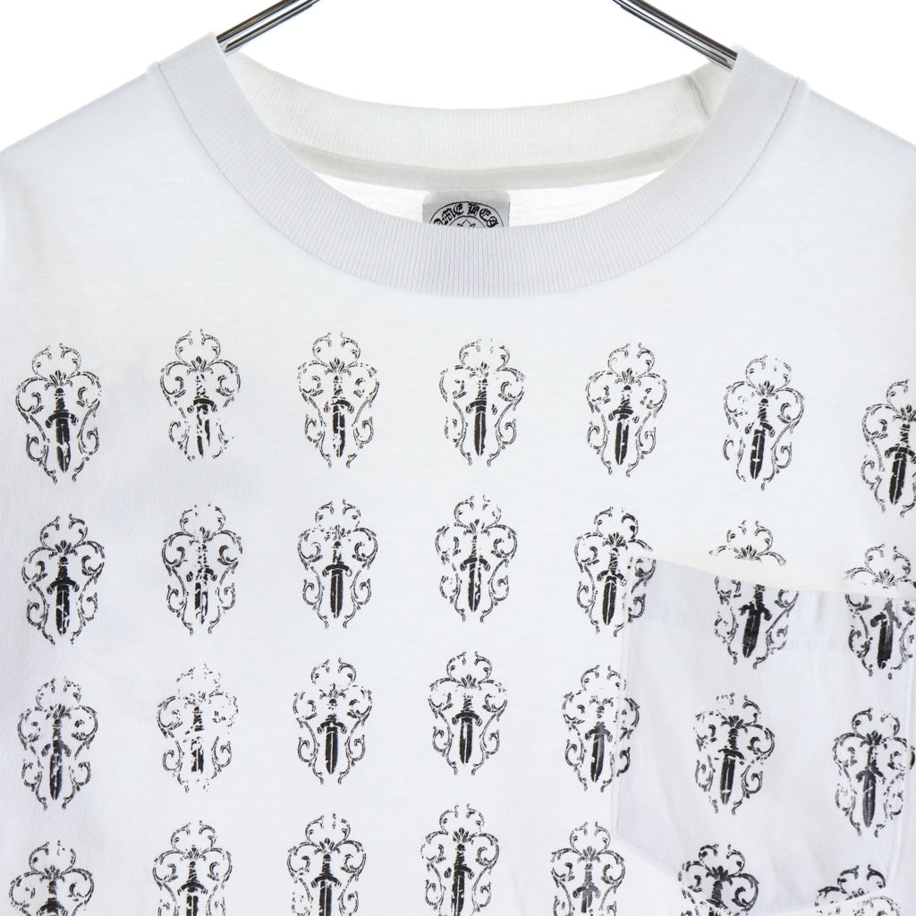 CHROME HEARTS(クロムハーツ) OLD ヴァインダガープリント 半袖Tシャツ ホワイト/ブラック
