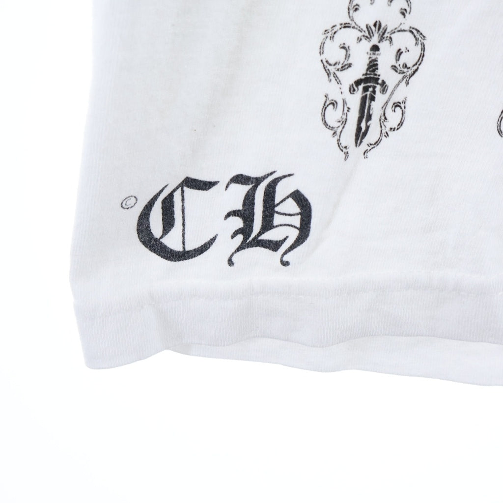 CHROME HEARTS(クロムハーツ) OLD ヴァインダガープリント 半袖Tシャツ ホワイト/ブラック