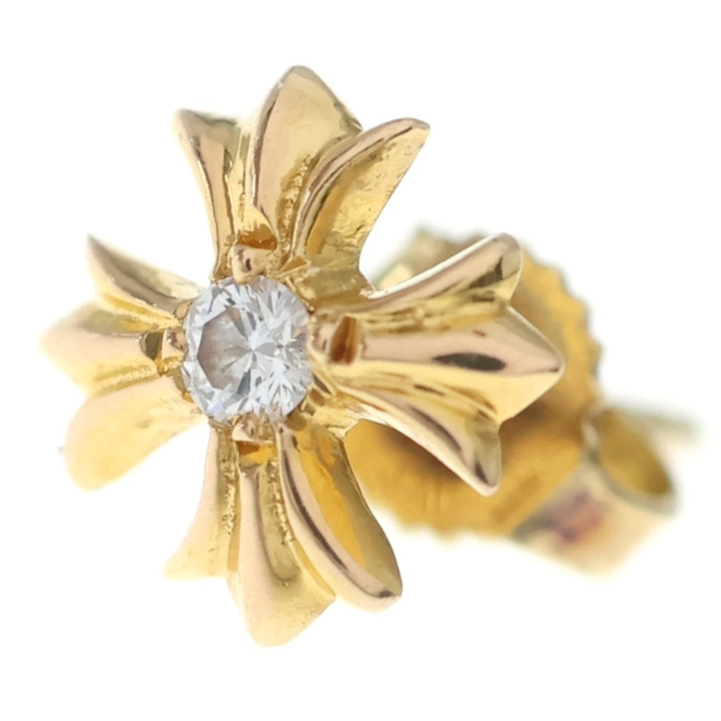 CHROME HEARTS(クロムハーツ) 22K No2 CH PLS DIA 22KCHプラススタッド 1ダイヤ ゴールドピアス