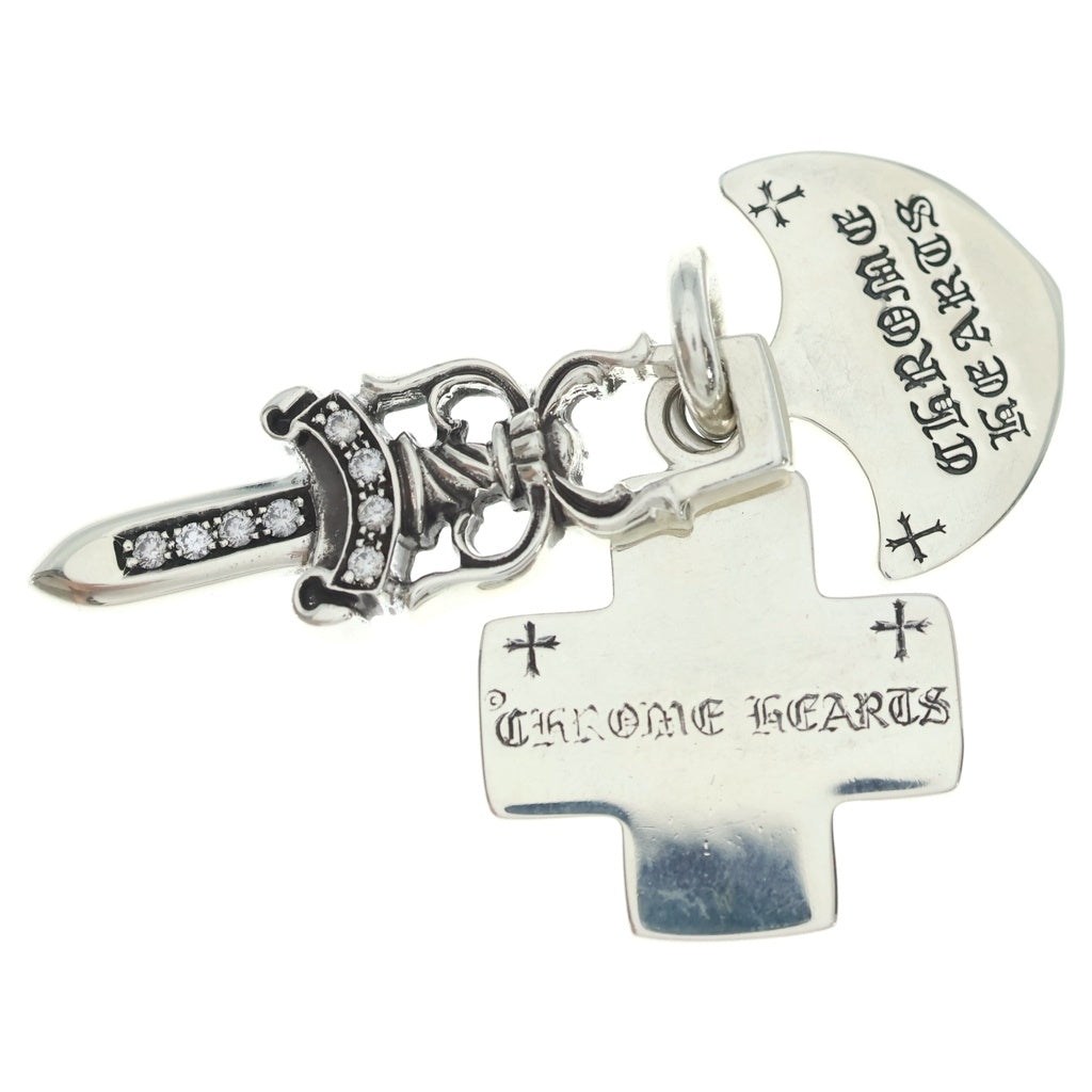 CHROME HEARTS(クロムハーツ) 3TRINKETS P/D スリートリンケッツ PAVEダイヤ ネックレストップ シルバー