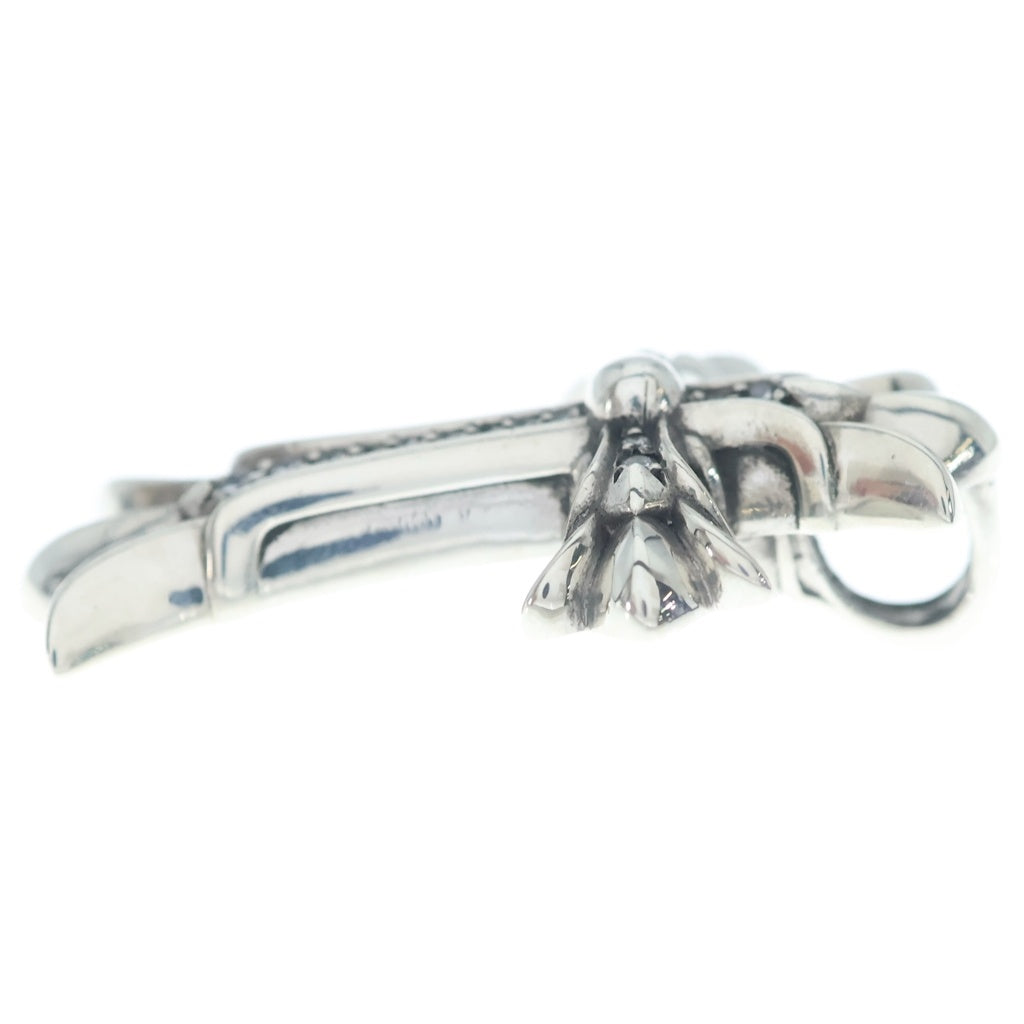 CHROME HEARTS(クロムハーツ) DBL CH CRS SML P D スモールダブルCHクロス PAVEダイヤ ペンダント シルバーネックレストップ