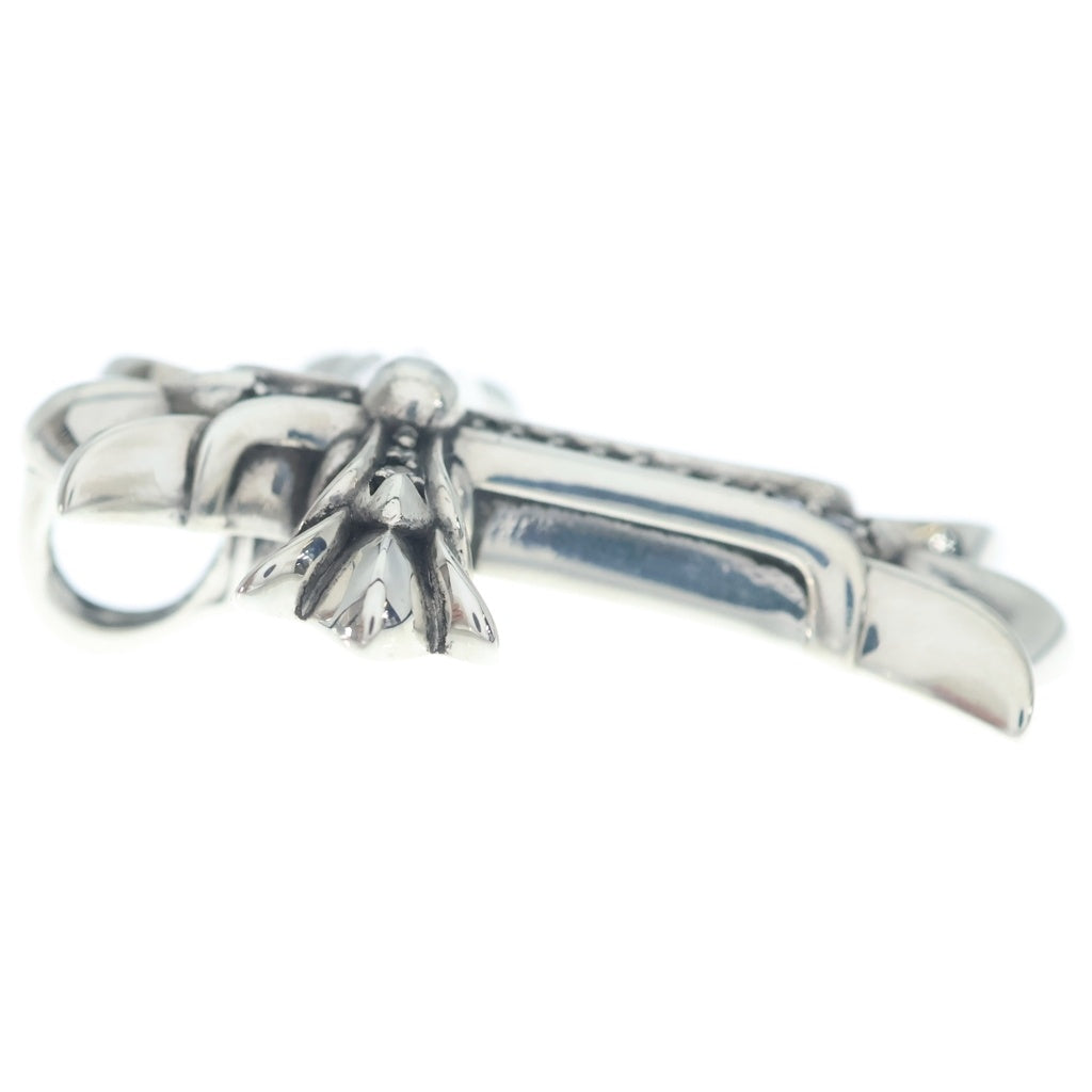 CHROME HEARTS(クロムハーツ) DBL CH CRS SML P D スモールダブルCHクロス PAVEダイヤ ペンダント シルバーネックレストップ