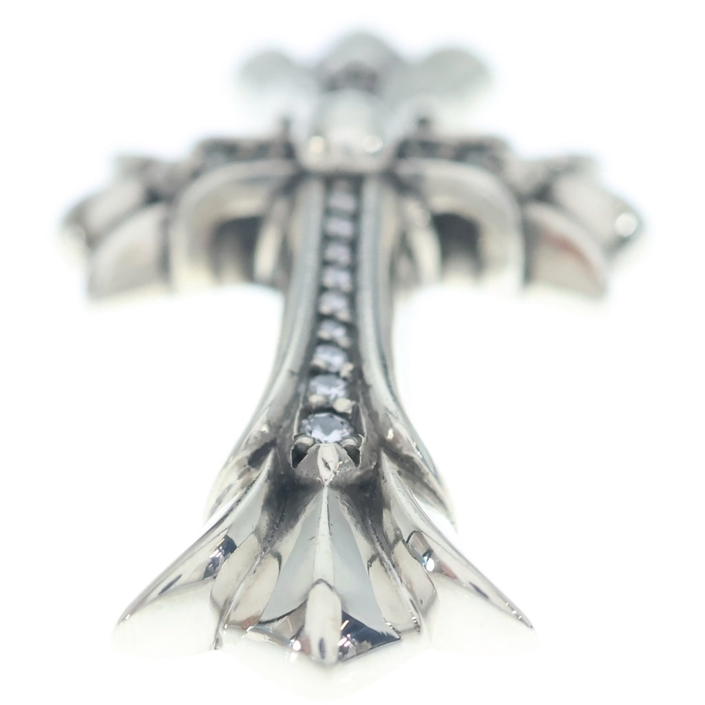 CHROME HEARTS(クロムハーツ) DBL CH CRS SML P D スモールダブルCHクロス PAVEダイヤ ペンダント シルバーネックレストップ