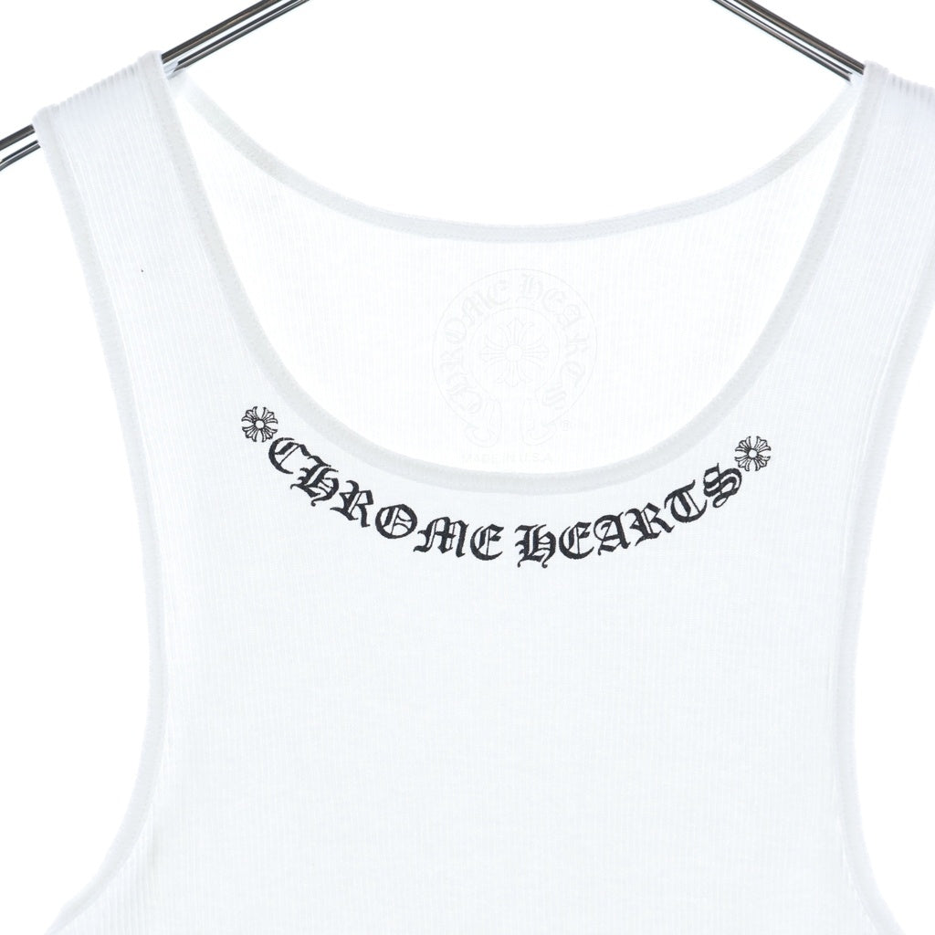 CHROME HEARTS(クロムハーツ) RIB TANK ネックロゴ バックプリント タンクトップ ホワイト