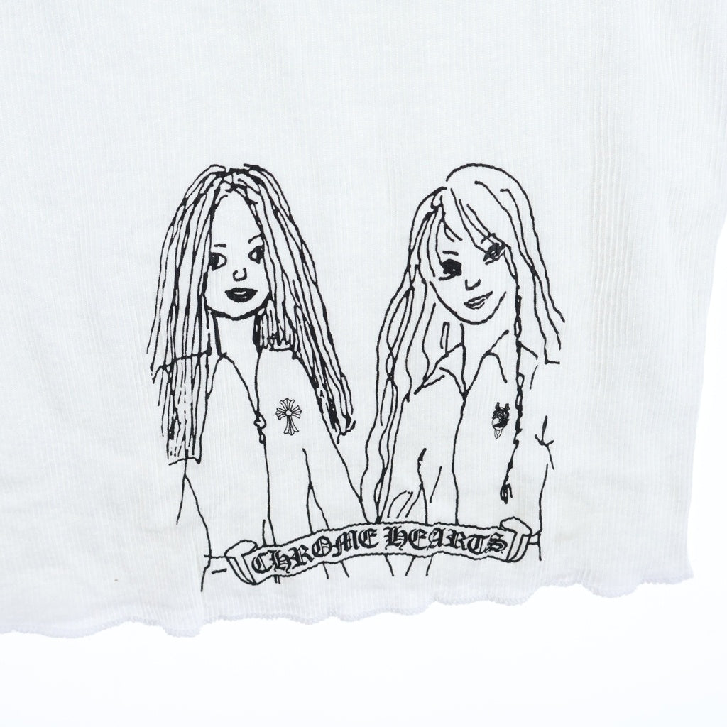 CHROME HEARTS(クロムハーツ) RIB TANK ネックロゴ バックプリント タンクトップ ホワイト