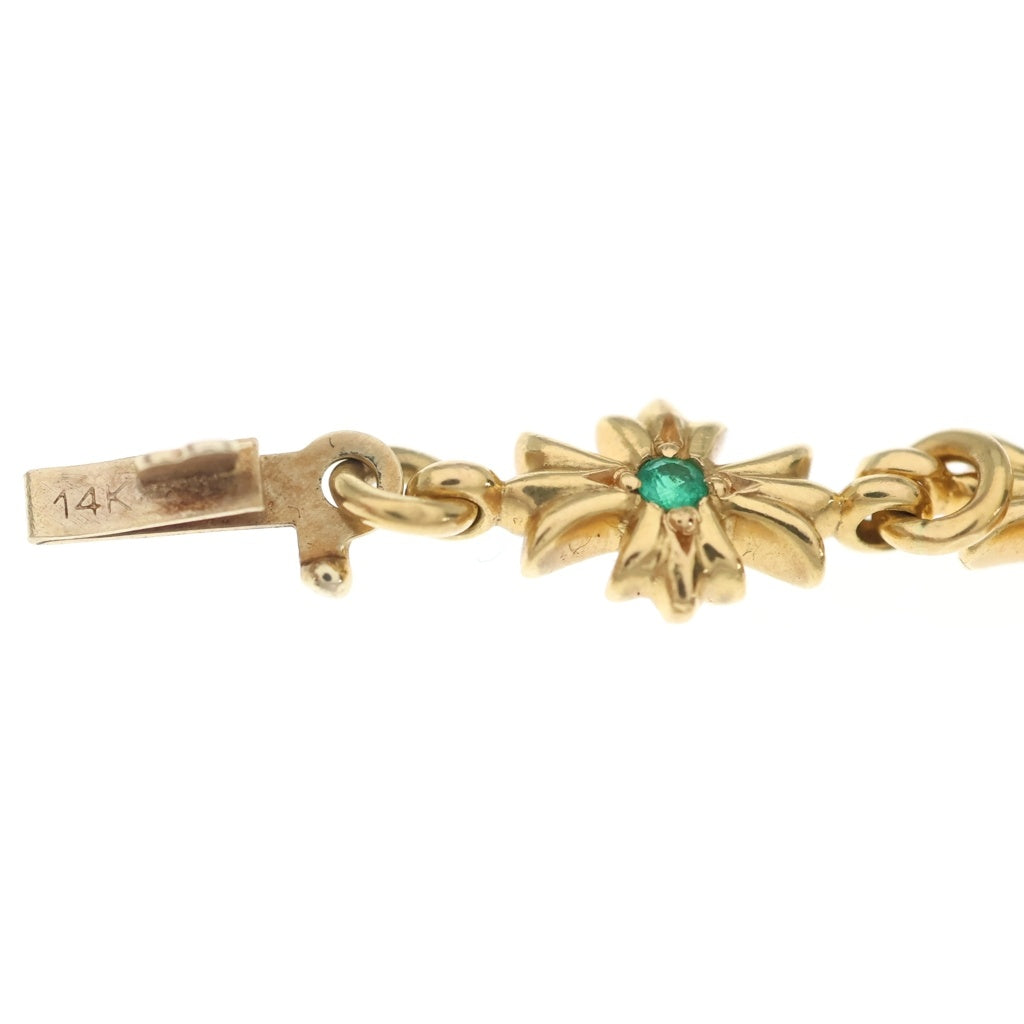 CHROME HEARTS(クロムハーツ) 22K TNY E CH PLS P EMRLD タイニーECHプラス PAVEエメラルド ゴールドブレスレットブレスレット