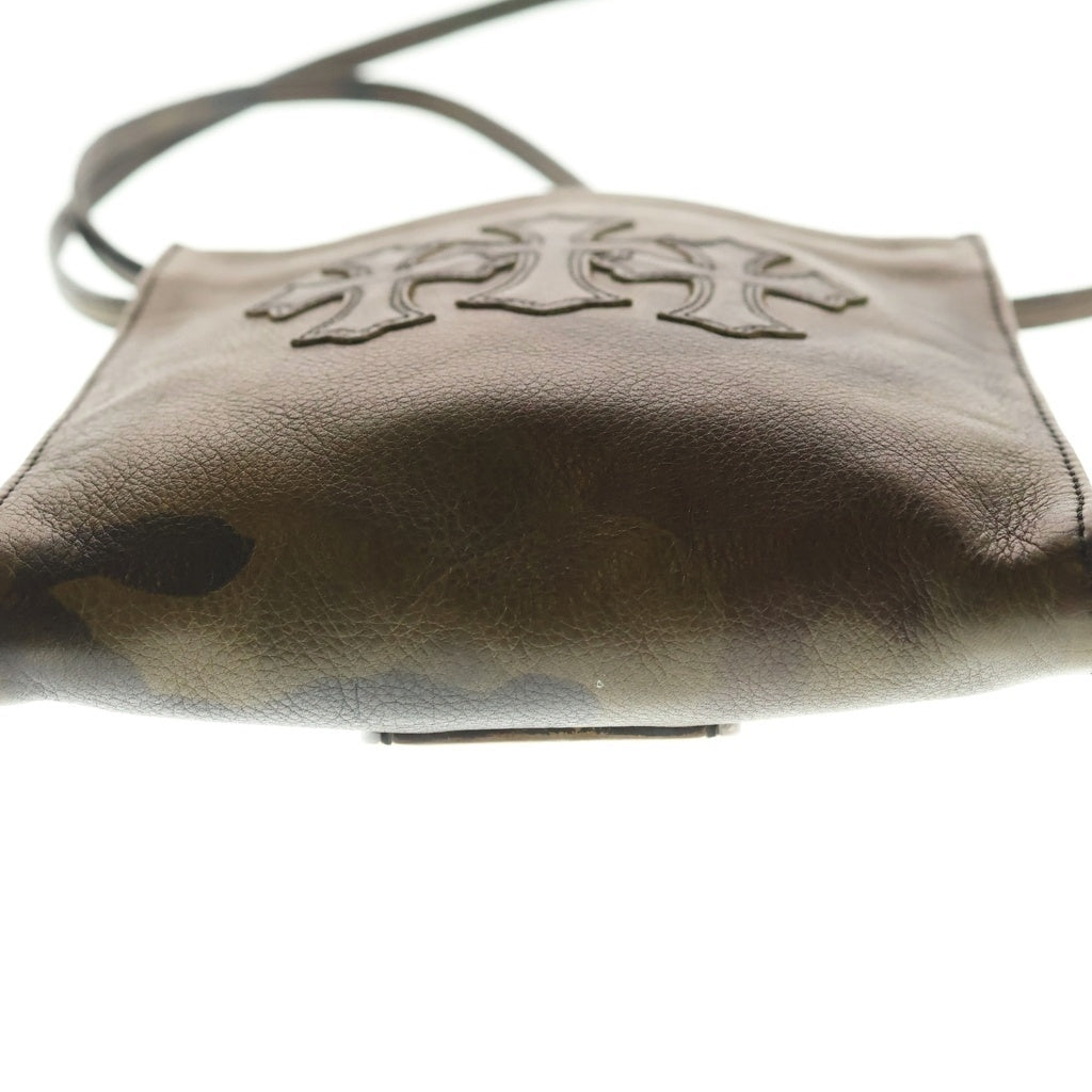 CHROME HEARTS(クロムハーツ) SQ PKT 3CEME CRS スクエアポケット 3クロスパッチレザーシショルダーバッグ カモフラージュ ‐