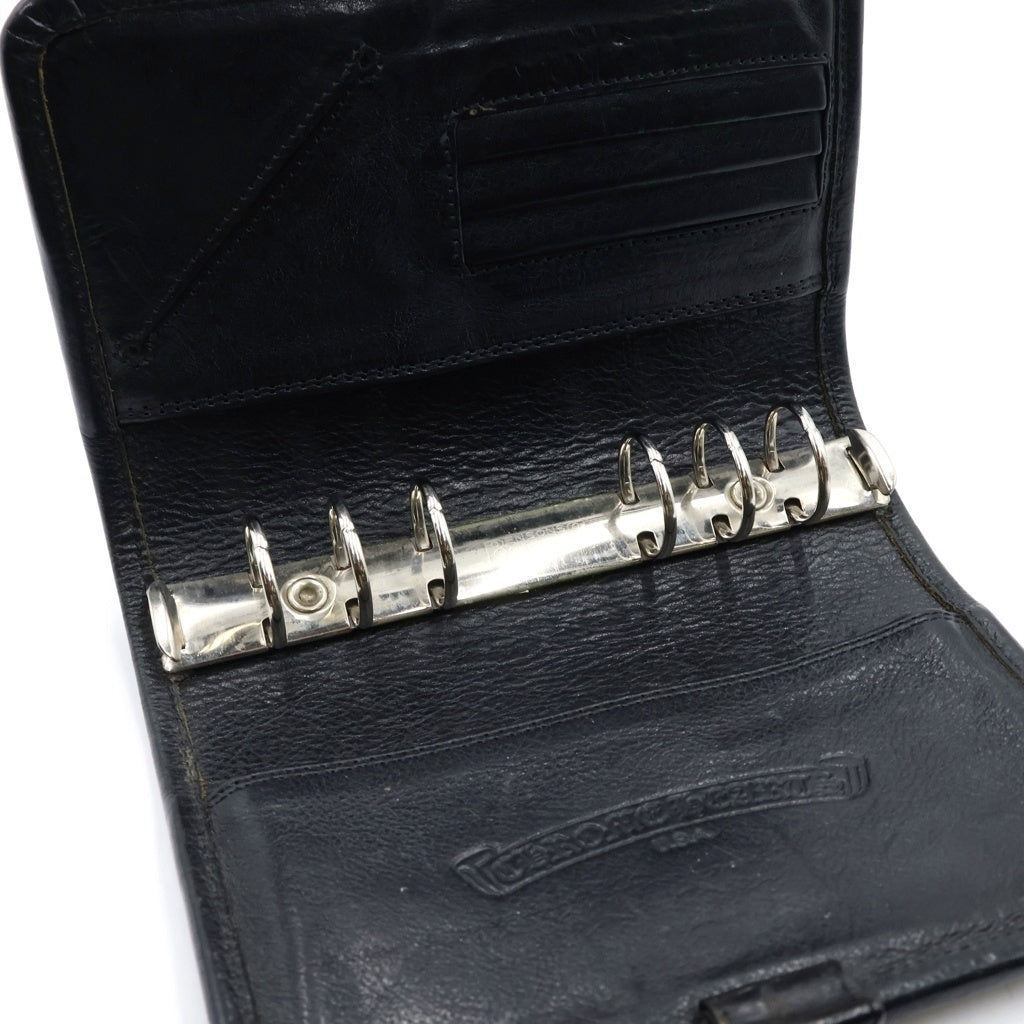 CHROME HEARTS(クロムハーツ) AGENDA FRNT4CEMECROSS セメタリークロスパッチクロスボールボタン手帳カバー ブラック