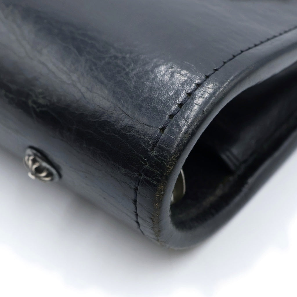 CHROME HEARTS(クロムハーツ) AGENDA FRNT4CEMECROSS セメタリークロスパッチクロスボールボタン手帳カバー ブラック