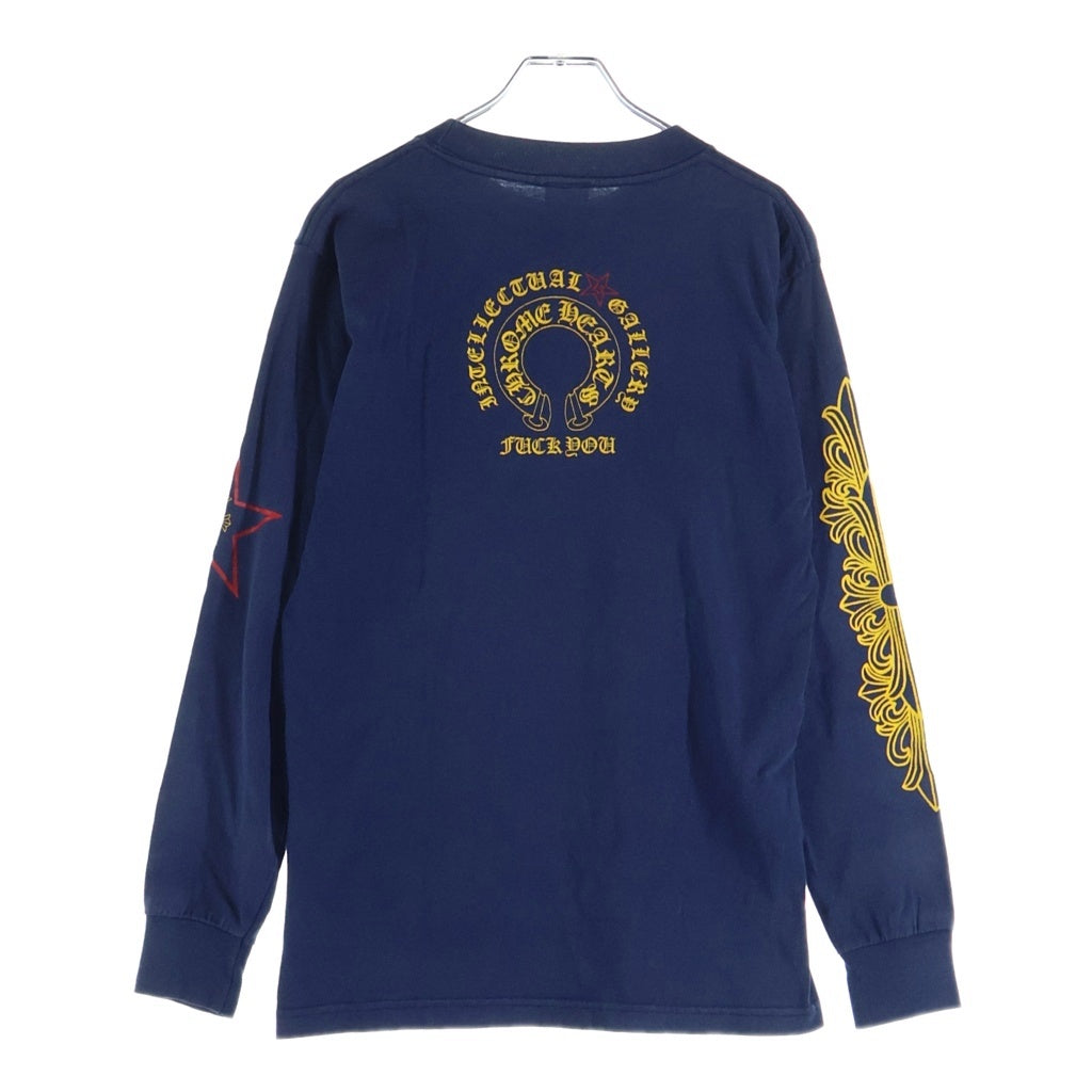 CHROME HEARTS(クロムハーツ) OLD GALF Intellectual Gallery アームフローラル 長袖Tシャツ カットソー ネイビー