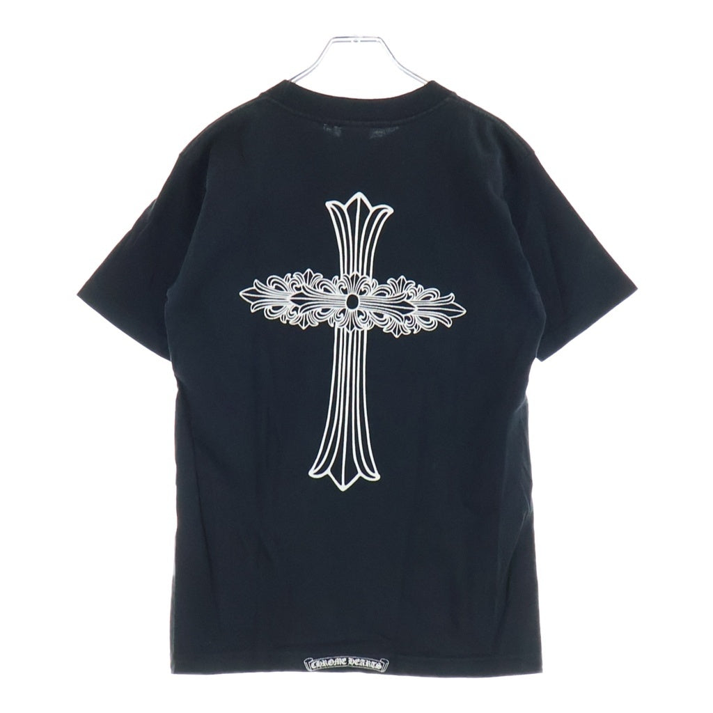 CHROME HEARTS(クロムハーツ) OLD S/S オールド ネックロゴバックフローラルクロスプリント クルーネック半袖Tシャツカットソー ブラック