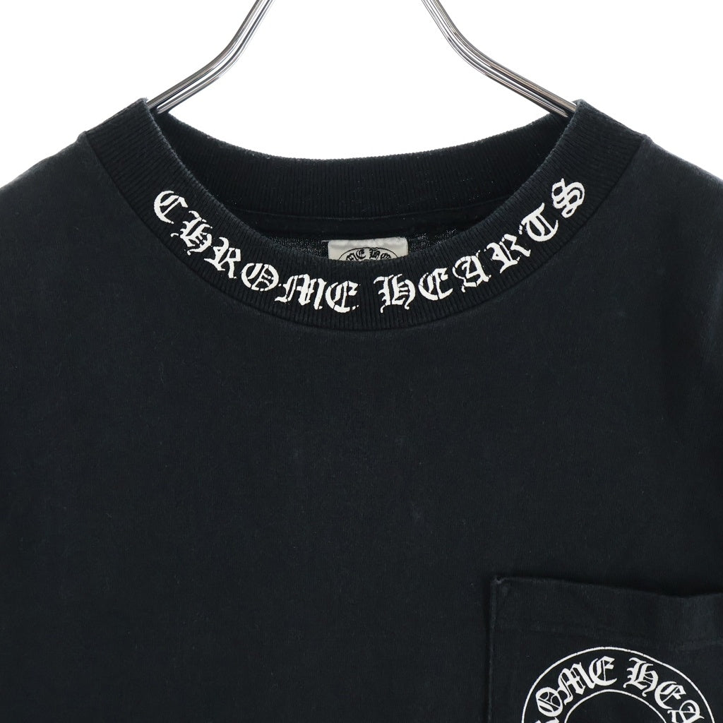 CHROME HEARTS(クロムハーツ) OLD S/S オールド ネックロゴバックフローラルクロスプリント クルーネック半袖Tシャツカットソー ブラック