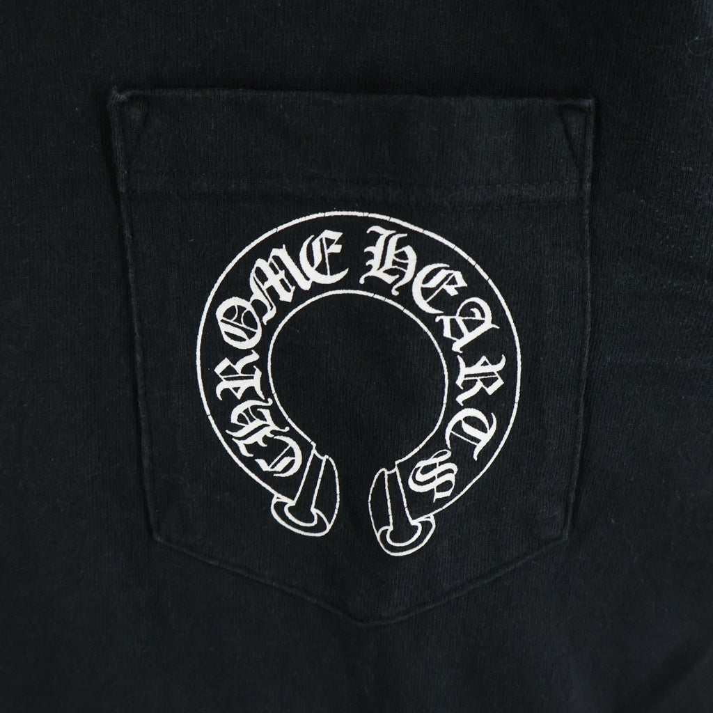 CHROME HEARTS(クロムハーツ) OLD S/S オールド ネックロゴバックフローラルクロスプリント クルーネック半袖Tシャツカットソー ブラック