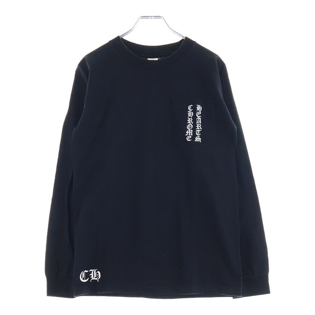 CHROME HEARTS(クロムハーツ) RS3 CROSS L/S TEE ヴァーティカルロゴ アールエススリー 長袖クルーネックカットソー ブラック